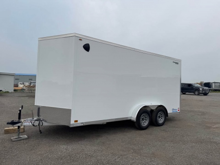 New NEW 2026 7.5X16 + V-NOSE ENCLOSED LEGEND TRAILER, 7' INTERIOR HEIGHT
