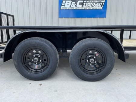 New 2025 DAVIDSON 83X16 (2)TANDEM AXLE PIPE TOP UTILITY W/36" GATE, DOVETAIL