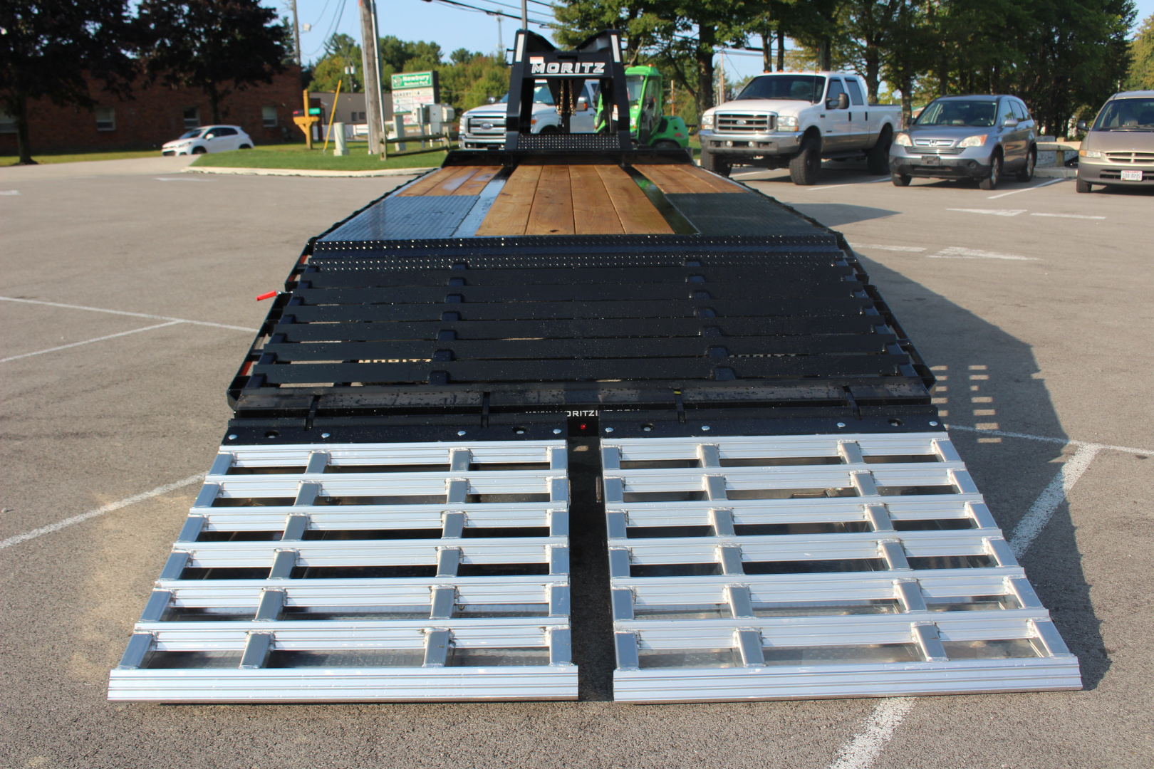 New 2025 Moritz FDGH DT 20' + 5' GOOSENECK Deckover Flatbed Trailer- Full Width Aluminum Ramps- 25900# GVW