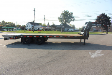 New 2025 Moritz FDGH DT 20' + 5' GOOSENECK Deckover Flatbed Trailer- Full Width Aluminum Ramps- 25900# GVW