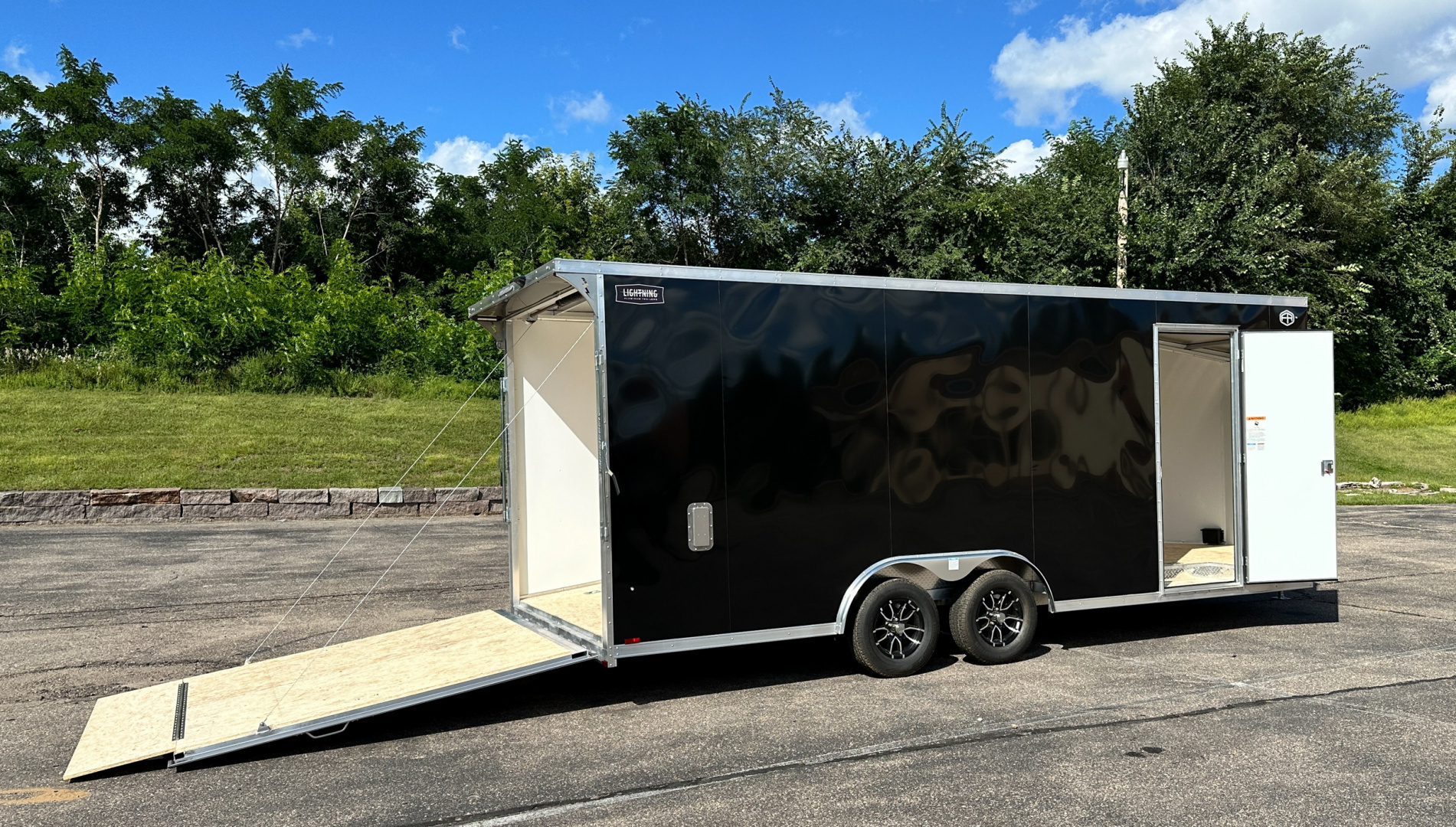 New Lightning 8.5x20 Enclosed Car Hauler Trailer - Ramp Door