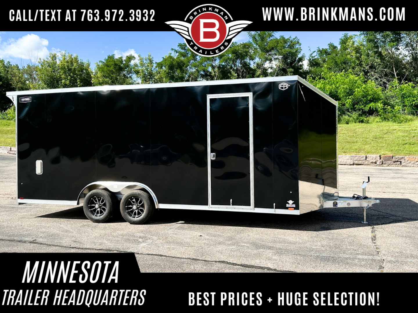 New Lightning 8.5x20 Enclosed Car Hauler Trailer - Ramp Door