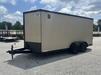 Used USED 2025 COVERED WAGON 7X16 TANDEM AXLE ENCLOSED TRAILER WITH BLACKOUT KIT ($576 DOWN ON RTO)