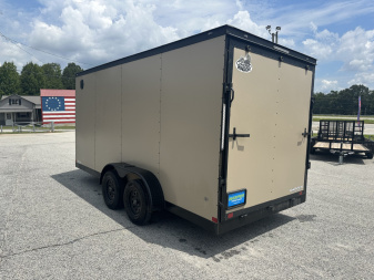 Used USED 2025 COVERED WAGON 7X16 TANDEM AXLE ENCLOSED TRAILER WITH BLACKOUT KIT ($576 DOWN ON RTO)