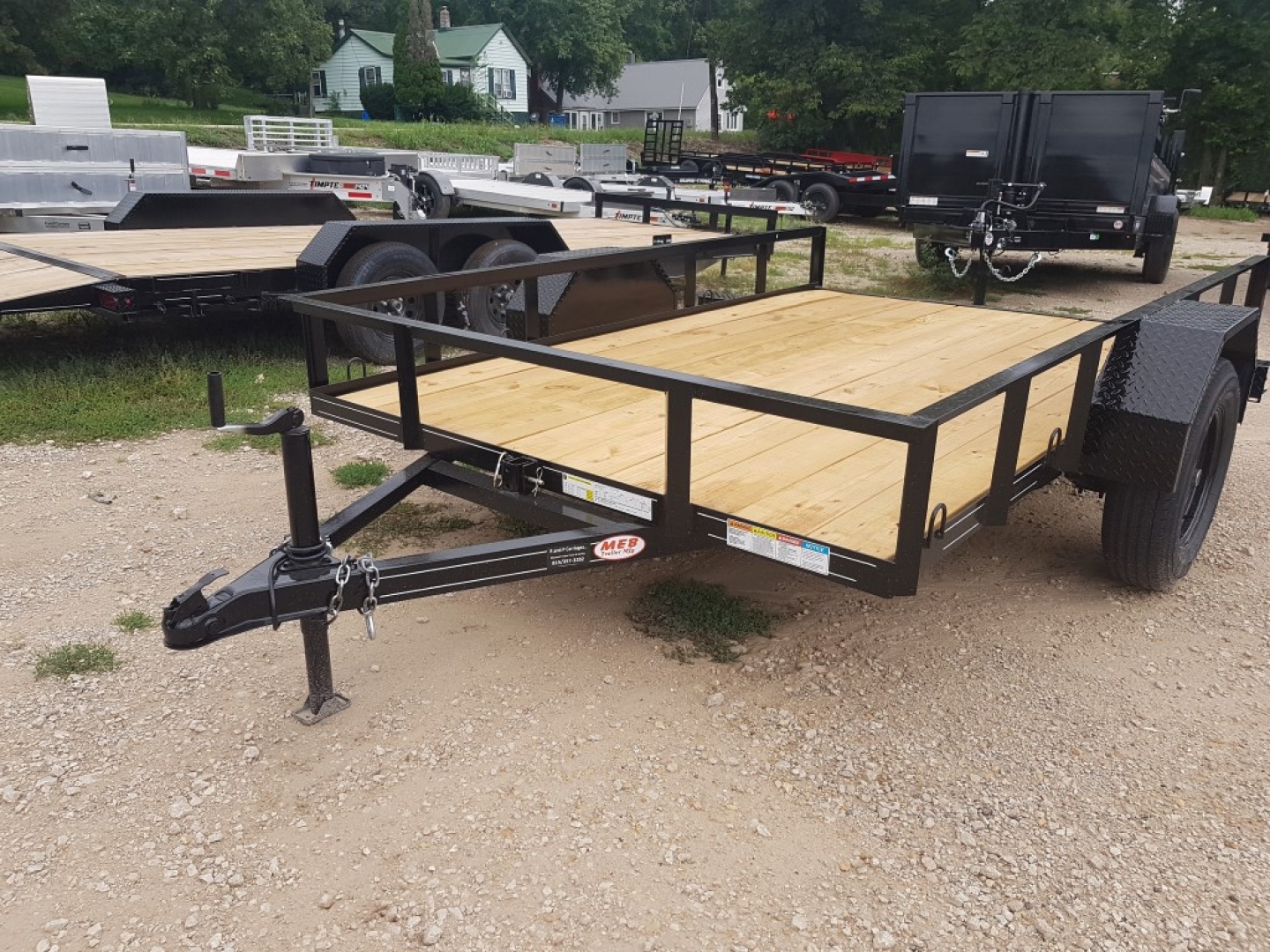 New 2025 MEB 77 x10 Angle Iron Tilt Utility Trailer w/Board Holders