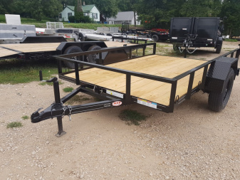 New 2025 MEB 77 x10 Angle Iron Tilt Utility Trailer w/Board Holders