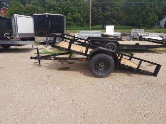 New 2025 MEB 77 x10 Angle Iron Tilt Utility Trailer w/Board Holders