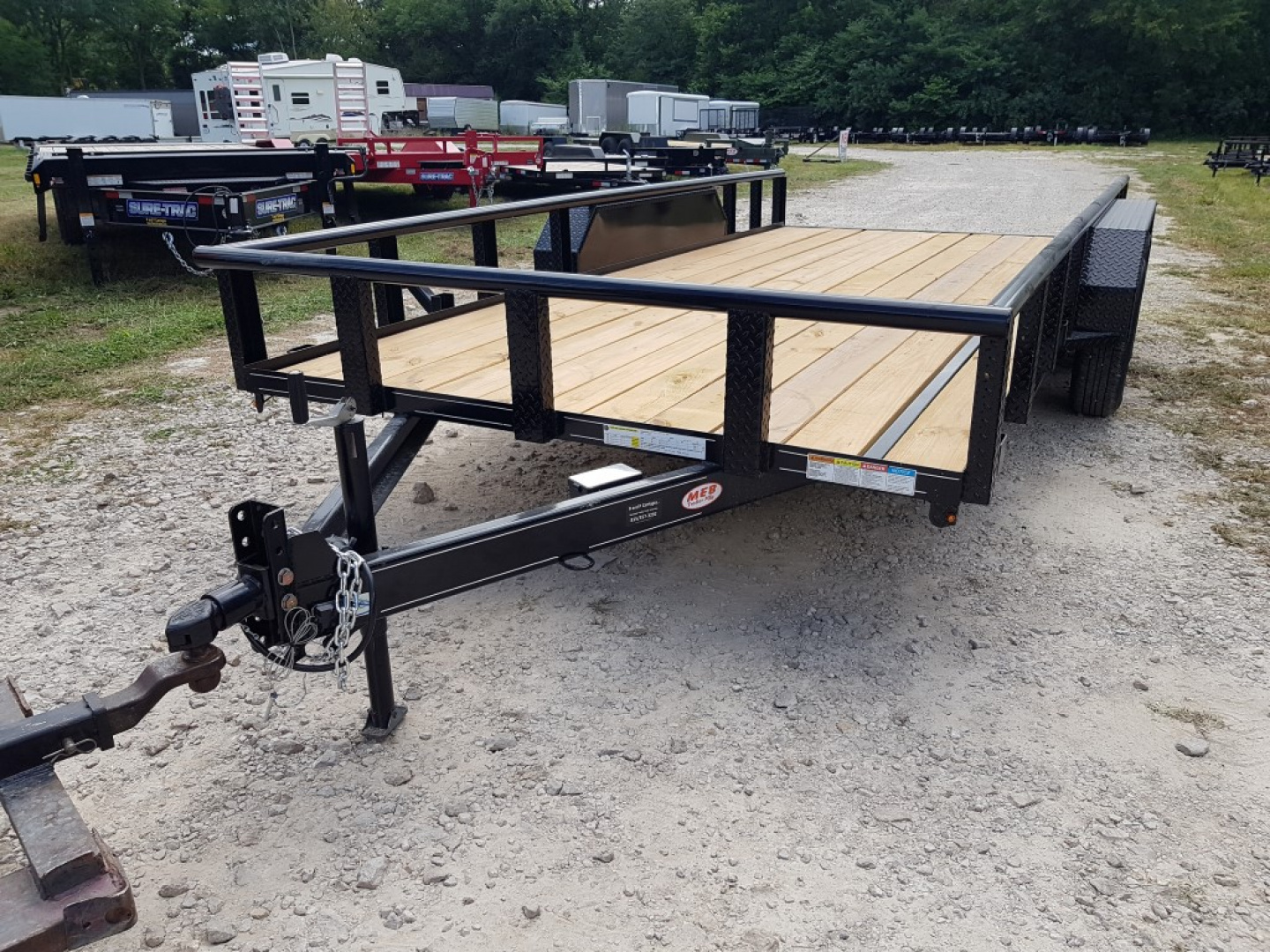 New M.E.B 83 x16 Pipetop Utility Trailer wSlide in Ramps and Brake