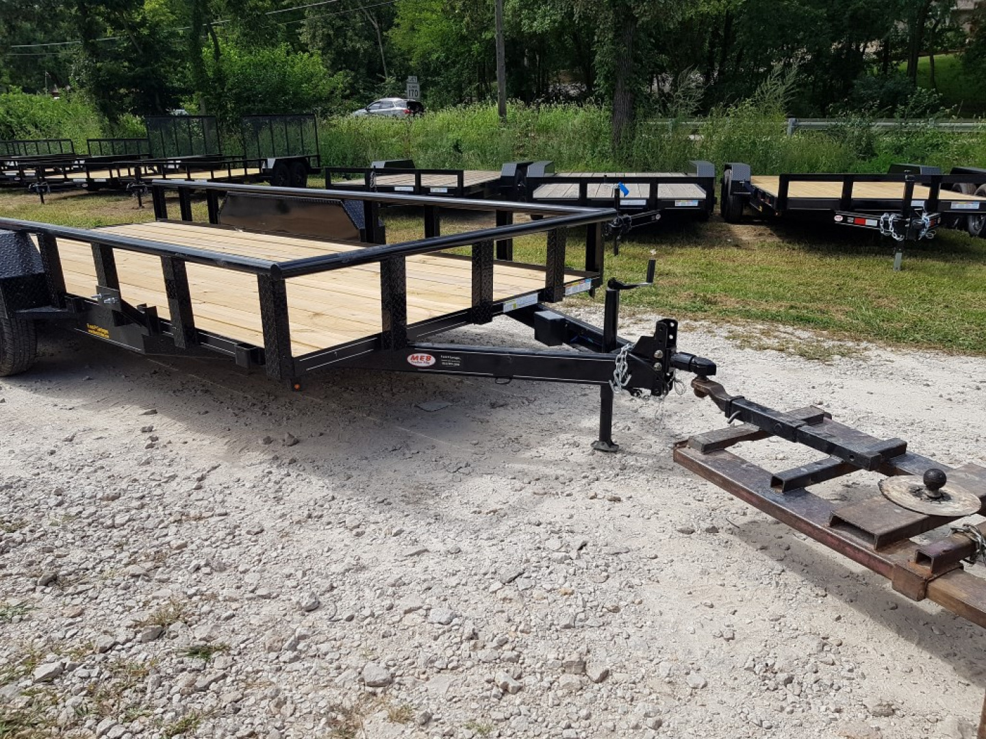 New M.E.B 83 x16 Pipetop Utility Trailer wSlide in Ramps and Brake