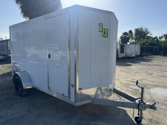 New 2026 ALCOM 6X12 SINGLE AXLE 3000 LB GVWR ALUMINUM Cargo / Enclosed Trailer WITH 6'6  INTERIOR HEIGHT, REAR RAMP DOOR, SCREWLESS EXTERIOR