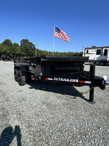 New 2026 PJ Trailers 7X14 DL 14K Dump Trailer w/ Hydraulic Jack