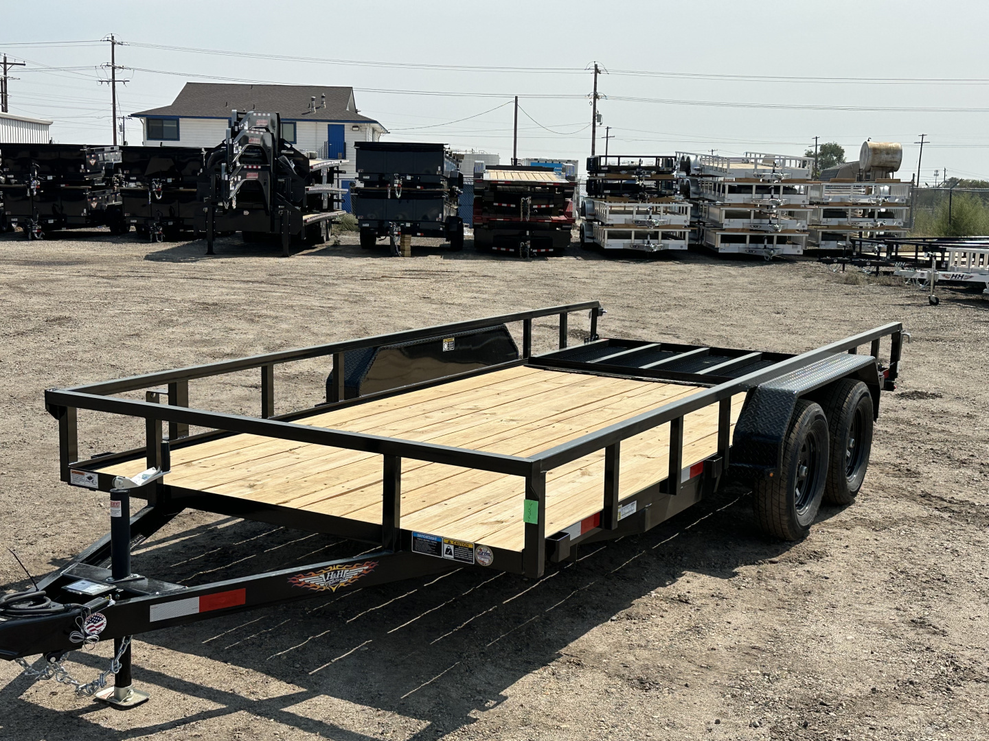 New 2026 H&H Trailer 7X16 7K Rail Utility ATV Trailer Tandem Axle