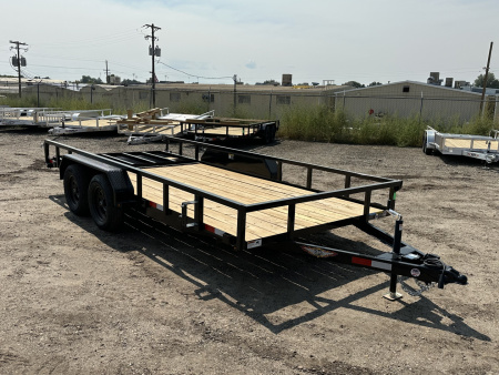 New 2026 H&H Trailer 7X16 7K Rail Utility ATV Trailer Tandem Axle