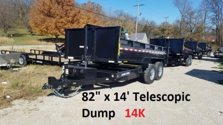 New 2026 Sure-Trac 82x14 Telescopic Dump Trailer 14K