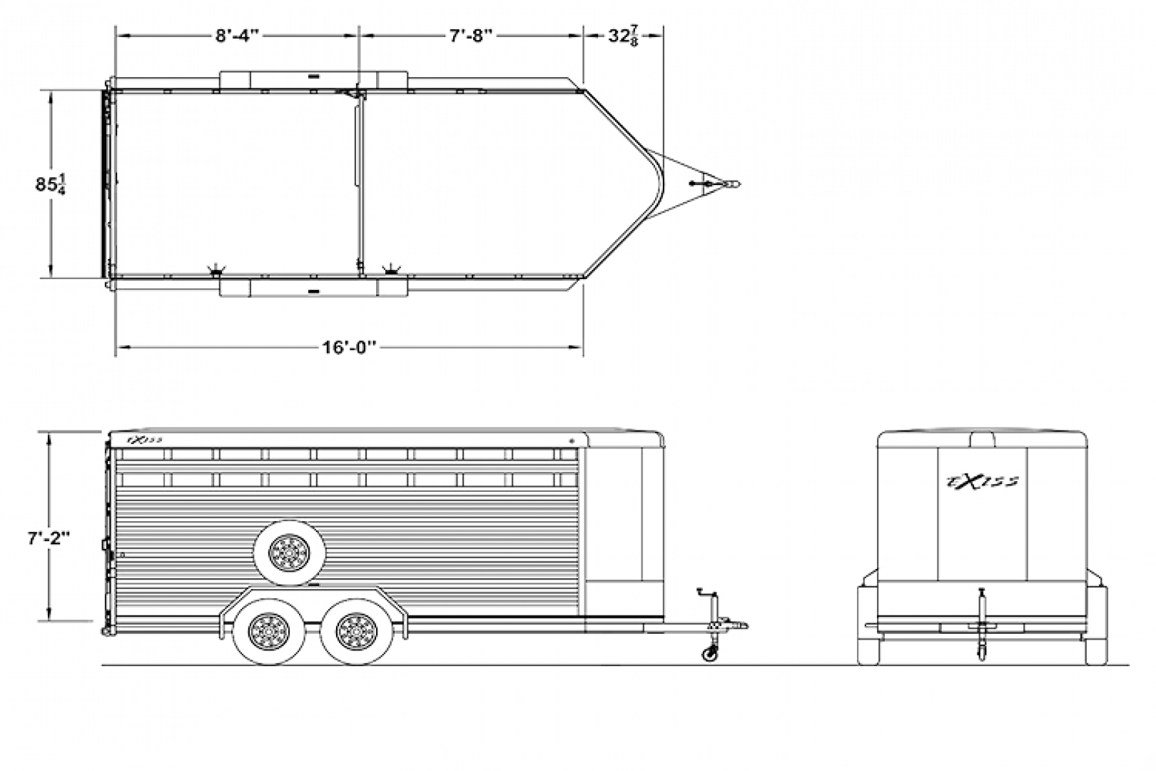 New 2026 Exiss Trailers 716 Stock / Stock Combo Trailer