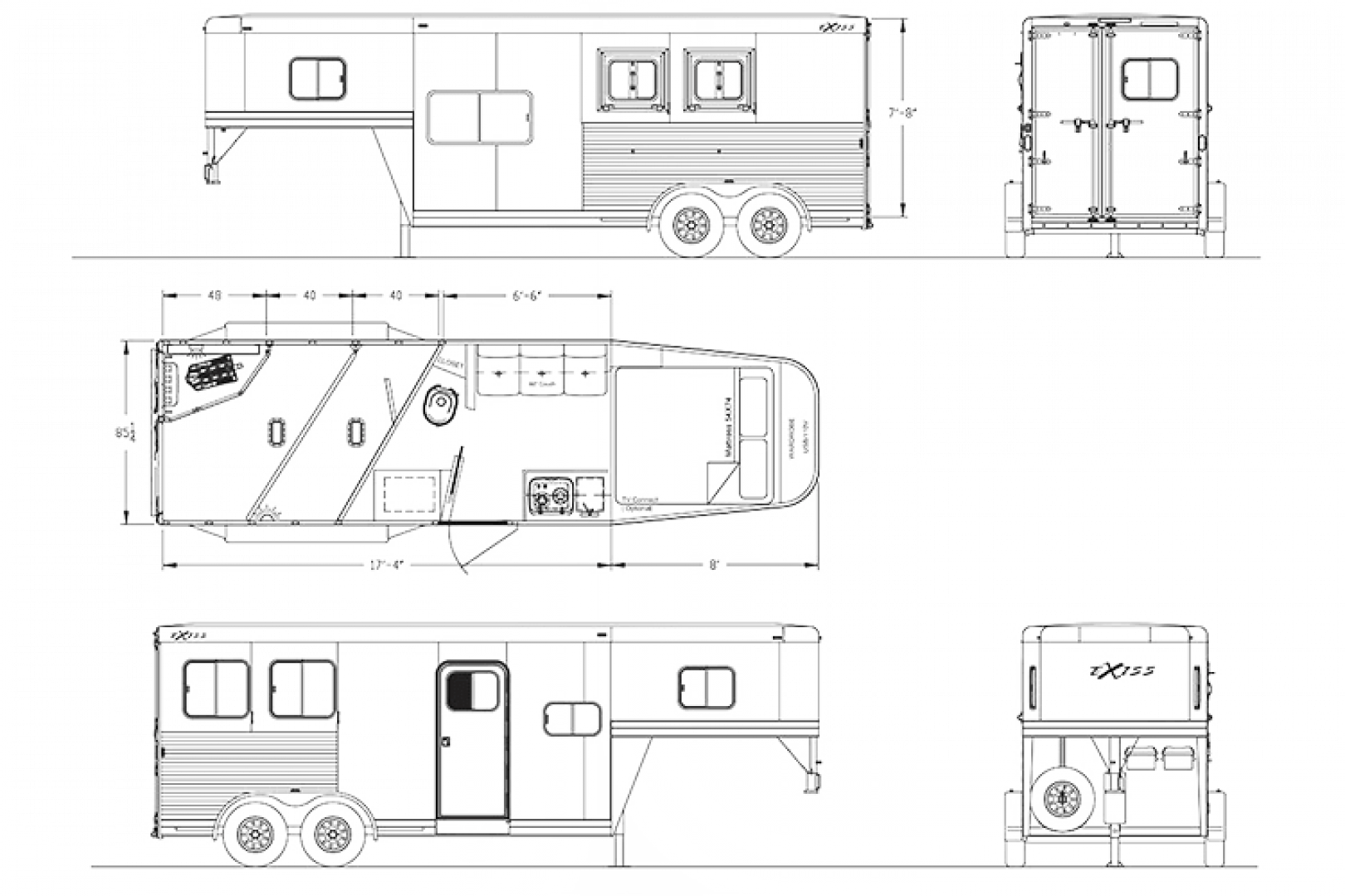 New 2026 Exiss Trailers Escape 7206 2H Living Quarters Horse