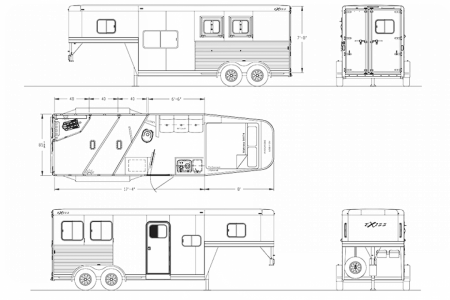 New 2026 Exiss Trailers Escape 7206 2H Living Quarters Horse Trailer