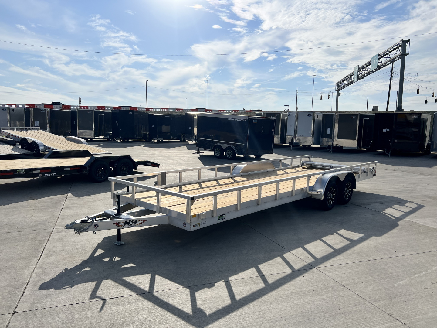 New NEW 2026 H&H 24' Aluminum 2-3500lb axles=7K Railside Utility Aluminum Wheels