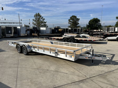 New NEW 2026 H&H 24' Aluminum 2-3500lb axles=7K Railside Utility Aluminum Wheels