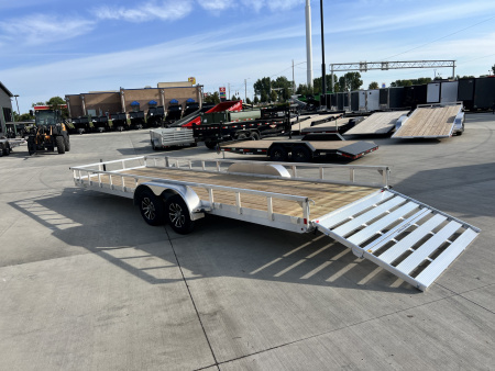 New NEW 2026 H&H 24' Aluminum 2-3500lb axles=7K Railside Utility Aluminum Wheels