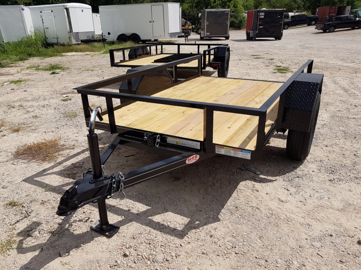 New 2025 MEB 5x8 Angle Iron Tilt Bed Trailer