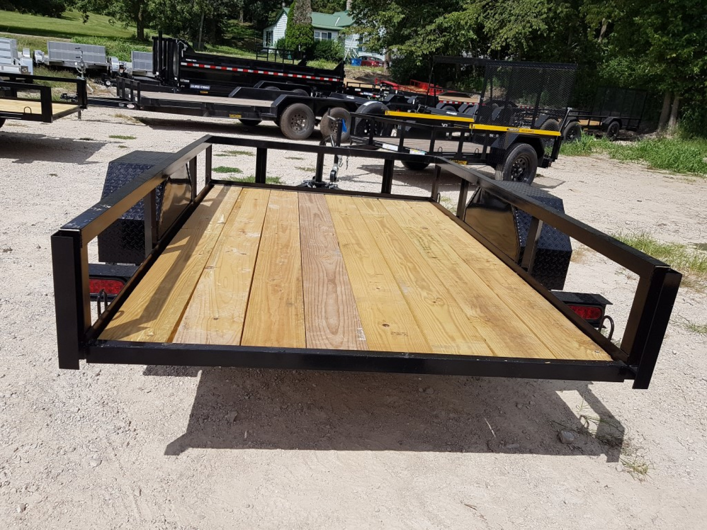 New 2025 MEB 5x8 Angle Iron Tilt Bed Trailer