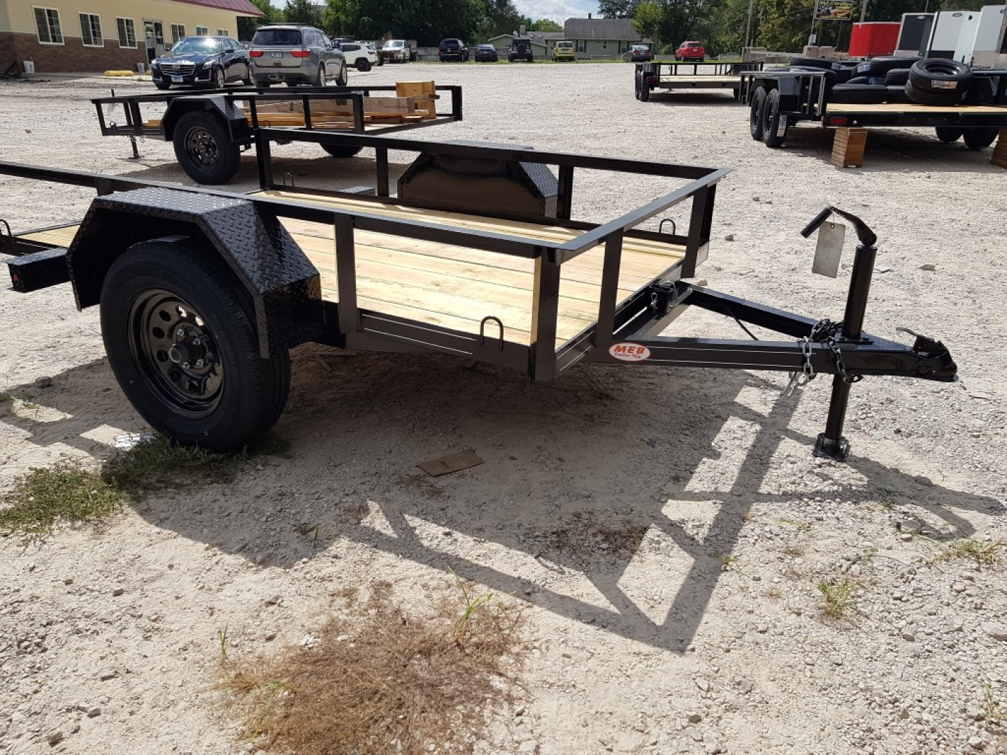 New 2025 MEB 5x8 Angle Iron Tilt Bed Trailer