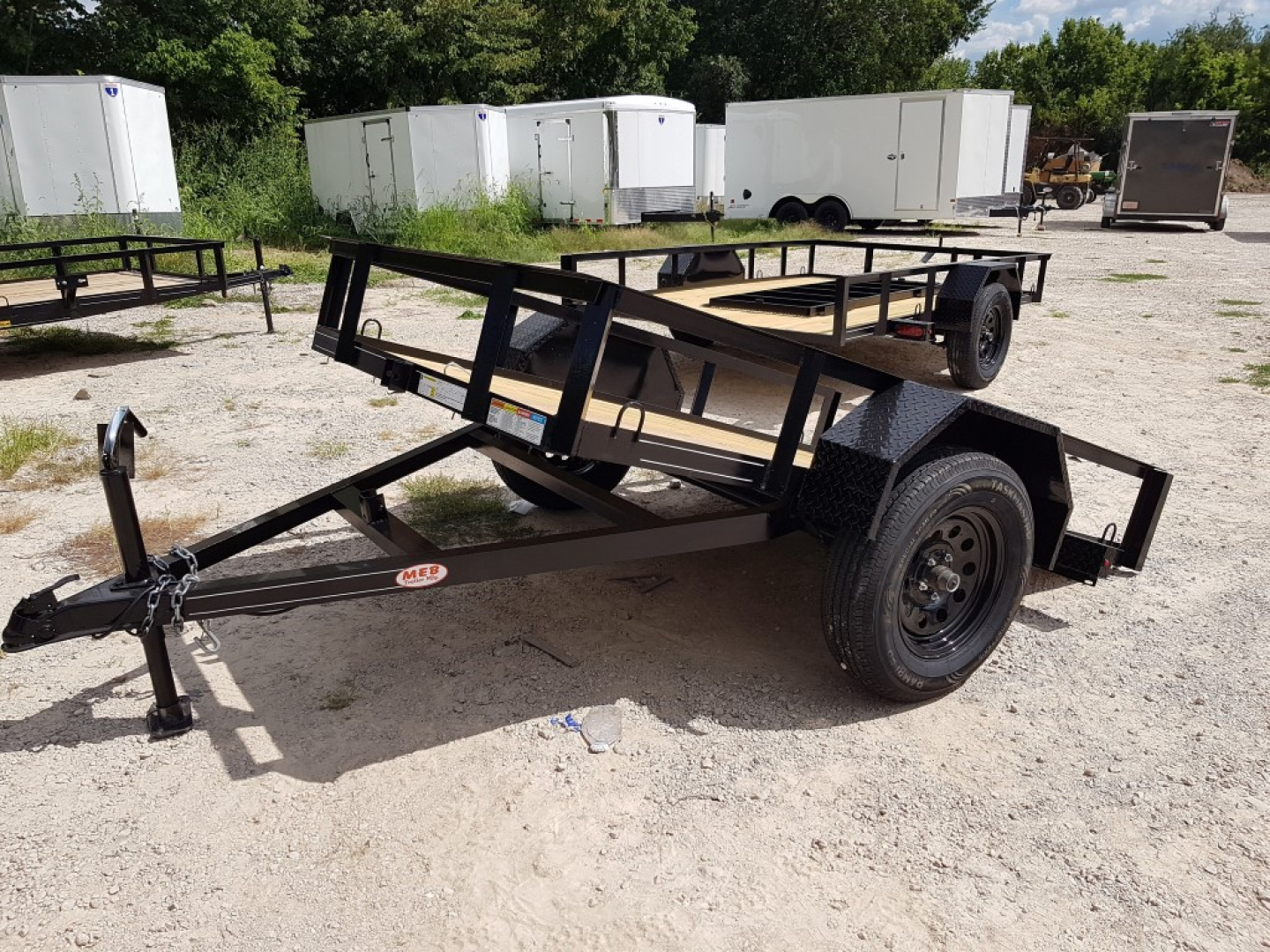New 2025 MEB 5x8 Angle Iron Tilt Bed Trailer