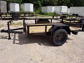 New 2025 MEB 5x8 Angle Iron Tilt Bed Trailer