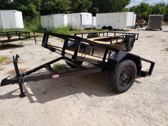 New 2025 MEB 5x8 Angle Iron Tilt Bed Trailer