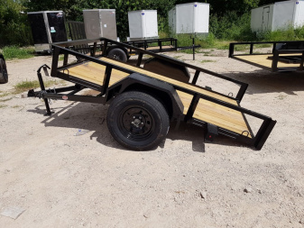 New 2025 MEB 5x8 Angle Iron Tilt Bed Trailer