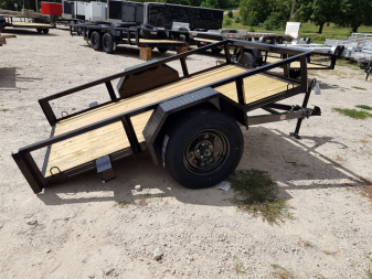 New 2025 MEB 5x8 Angle Iron Tilt Bed Trailer