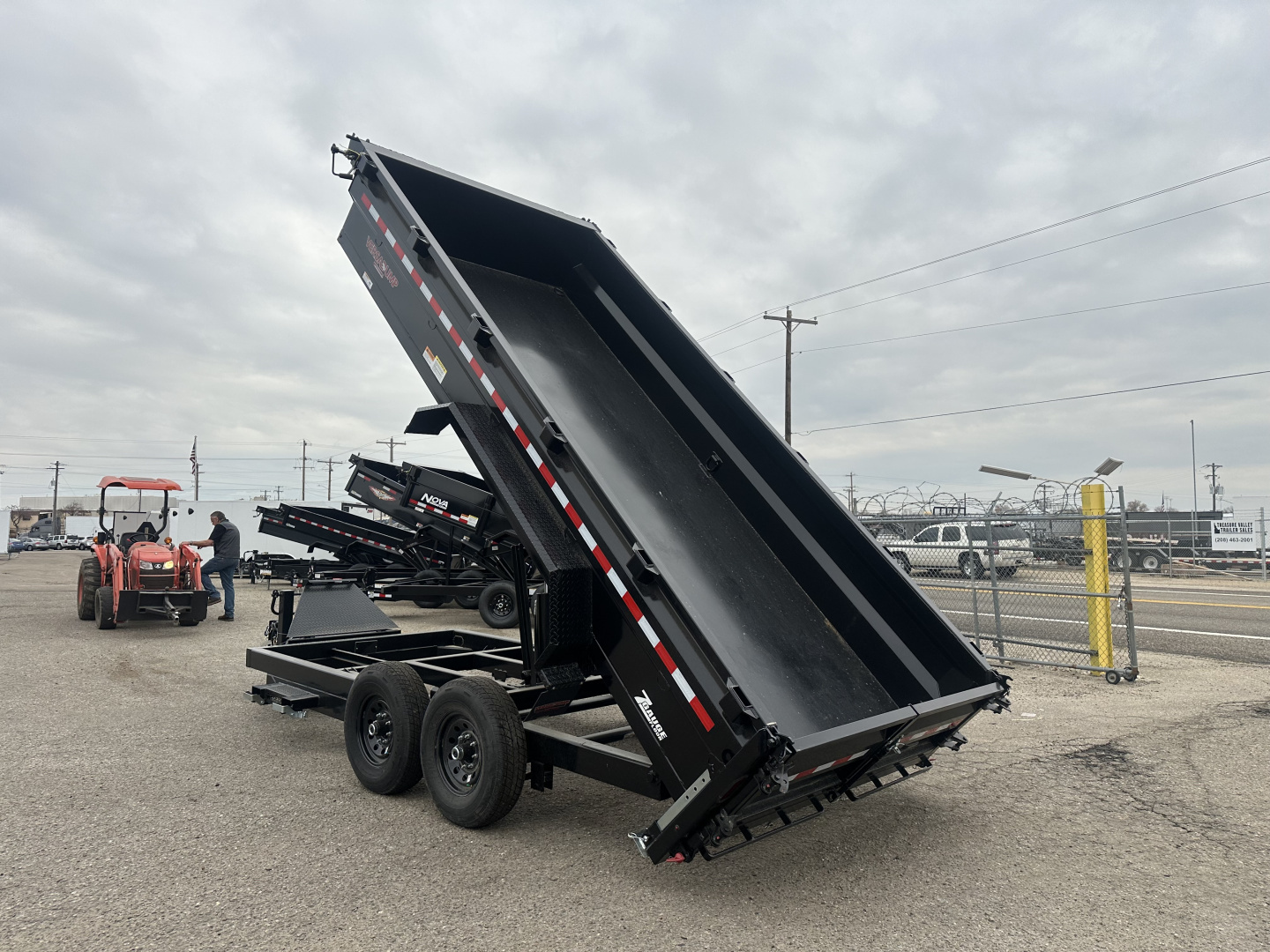 New 2026 Midsota 7x16 15.4K Scissor Lift Dump Trailer