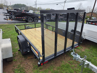 New 6 x 10 Sure-Trac Tube Top Utility, 3k GVWR  w/Set Back Jack & Spring Assist Fold-Flat Landscape Gate