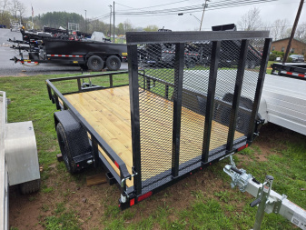 New 6 x 10 Sure-Trac Tube Top Utility, 3k GVWR  w/Set Back Jack & Spring Assist Fold-Flat Landscape Gate