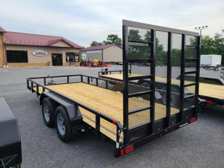 New 7 X 16 Sure-Trac Tube Top Utility Landscape Trailer 7k ***w/Reinforced Ramp Gate