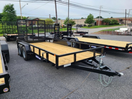 New 7 X 16 Sure-Trac Tube Top Utility Landscape Trailer 7k ***w/Reinforced Ramp Gate