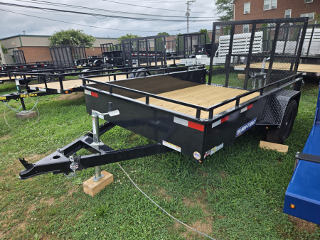New 6 x 10 Sure Trac Steel High Side Utility Trailer, 3k GVWR ***w/Spring Assist Fold-Flat Gate, Spare Tire Mount, Set Back Jack