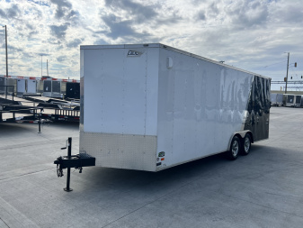Used 2019 Bravo 8.5x20+v dovetail enclosed cargo car hauler trailer ALUMINUM Wheels