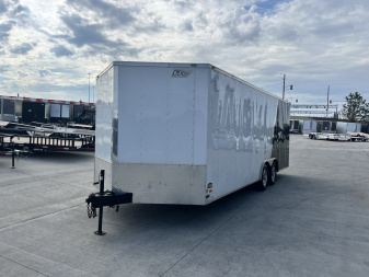 Used 2019 Bravo 8.5x20+v dovetail enclosed cargo car hauler trailer ALUMINUM Wheels