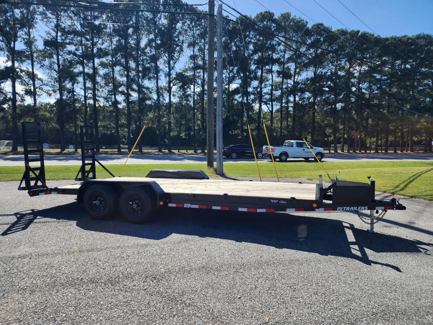 New 2026 PJ Trailers 20' CE 10K w/ Fold Up Ramps & Toolbox