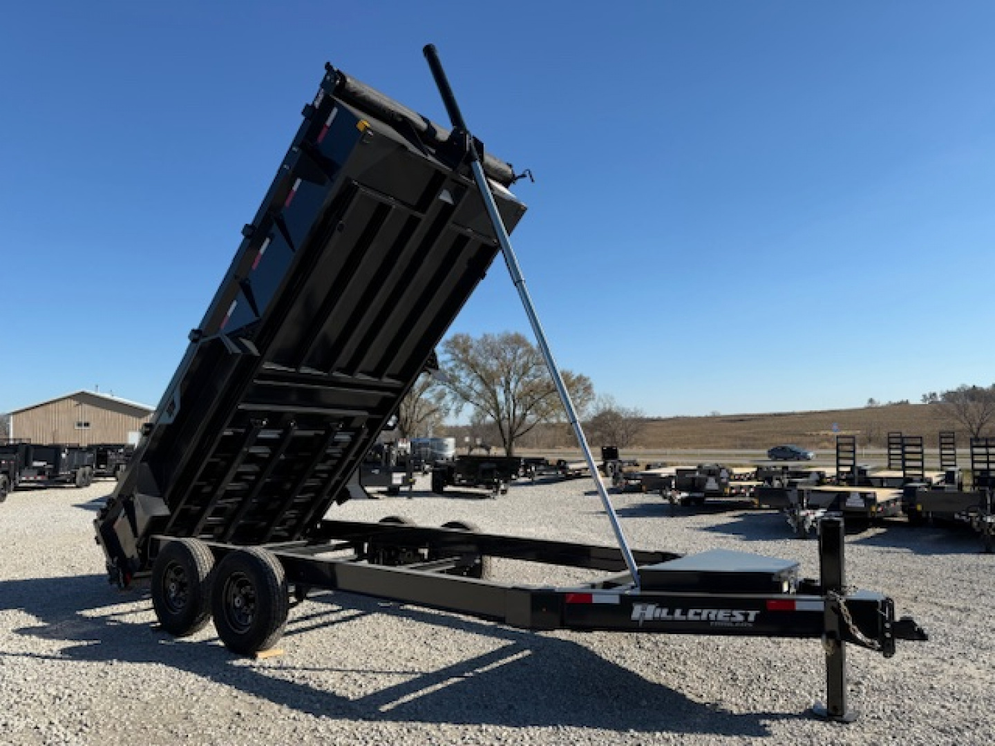 New 2026 Hillcrest Deep Charcoal 7'x16' 14.9k Dump Trailer