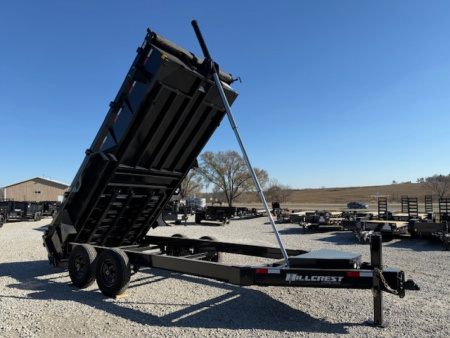 New 2026 Hillcrest Deep Charcoal 7'x16' 14.9k Dump Trailer