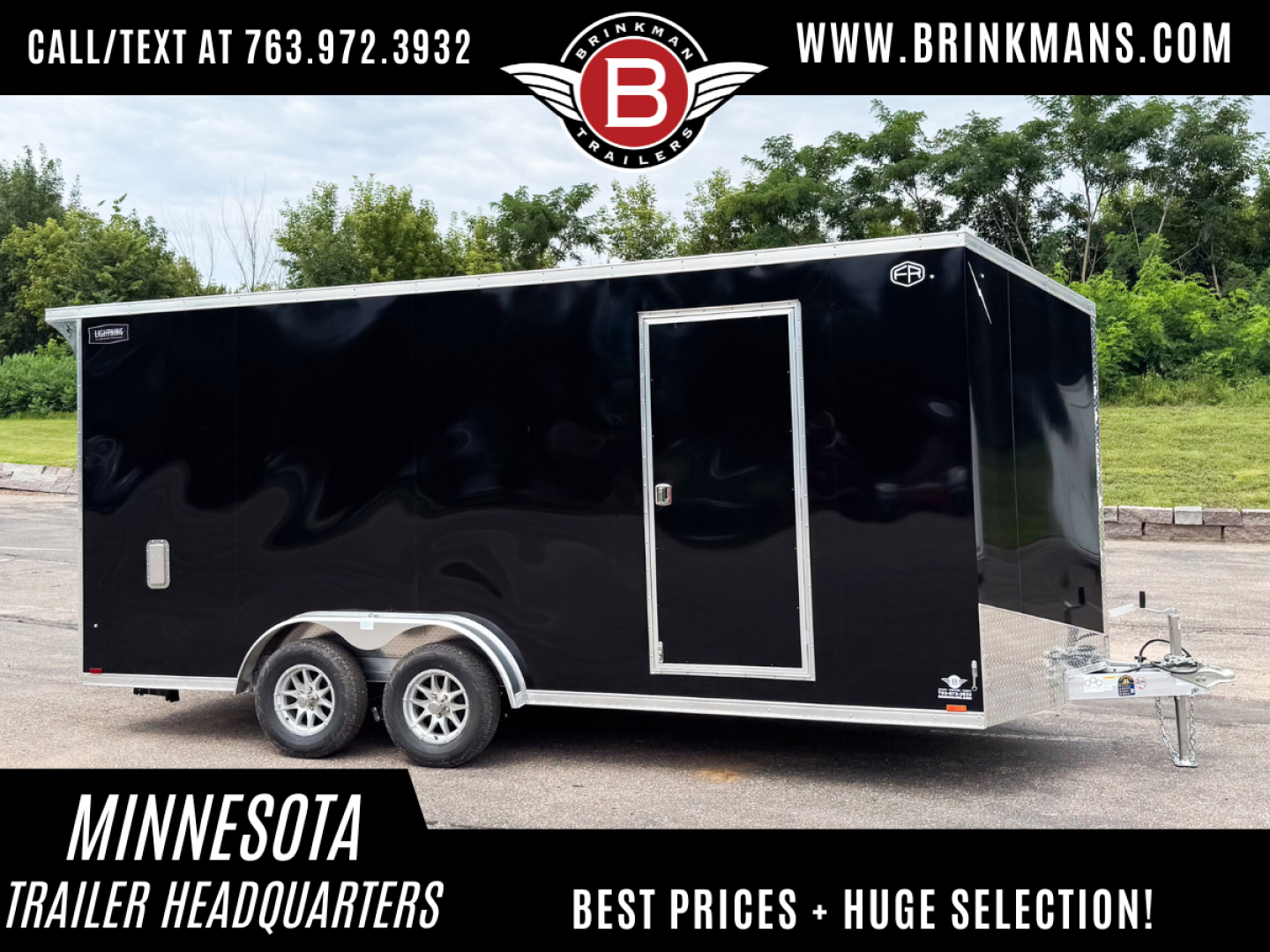 New 2025 Lightning 7.5X18 ENCLOSED CARGO - Ramp door!