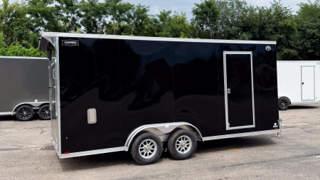 New 2025 Lightning 7.5X18 ENCLOSED CARGO - Ramp door!