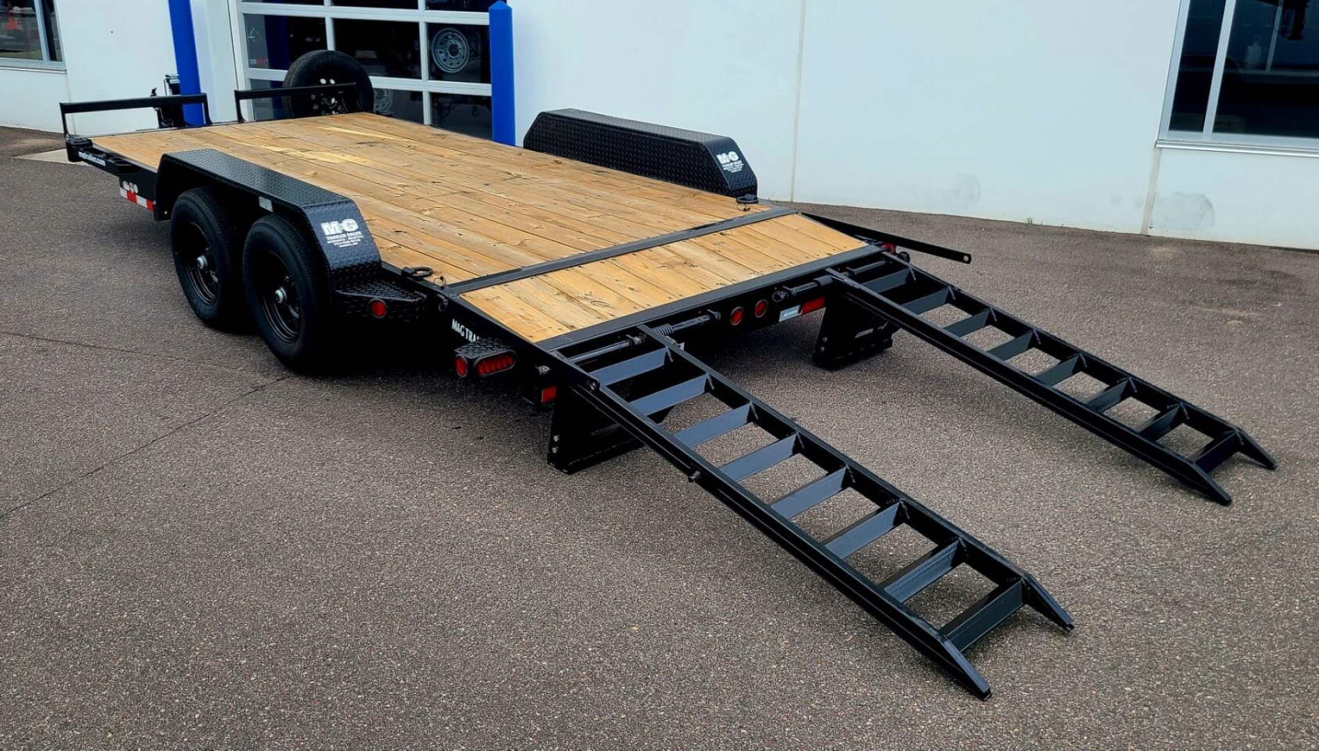 New ETB 83x16 10K EQUIPMENT TRAILER W/ FOLD UP RAMPS - BLACK