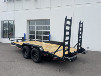New ETB 83x16 14K EQUIPMENT TRAILER W/ FOLD UP RAMPS - BLACK