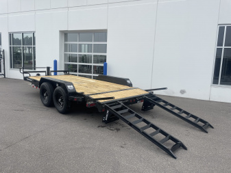New ETB 83x16 14K EQUIPMENT TRAILER W/ FOLD UP RAMPS - BLACK