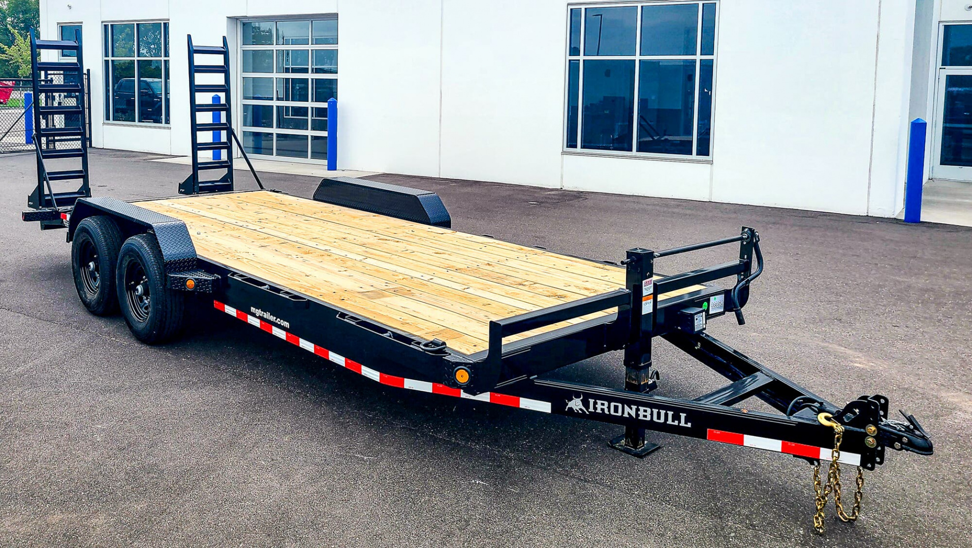 New ETB 83x18 14K EQUIPMENT TRAILER W/ FOLD UP RAMPS - BLACK