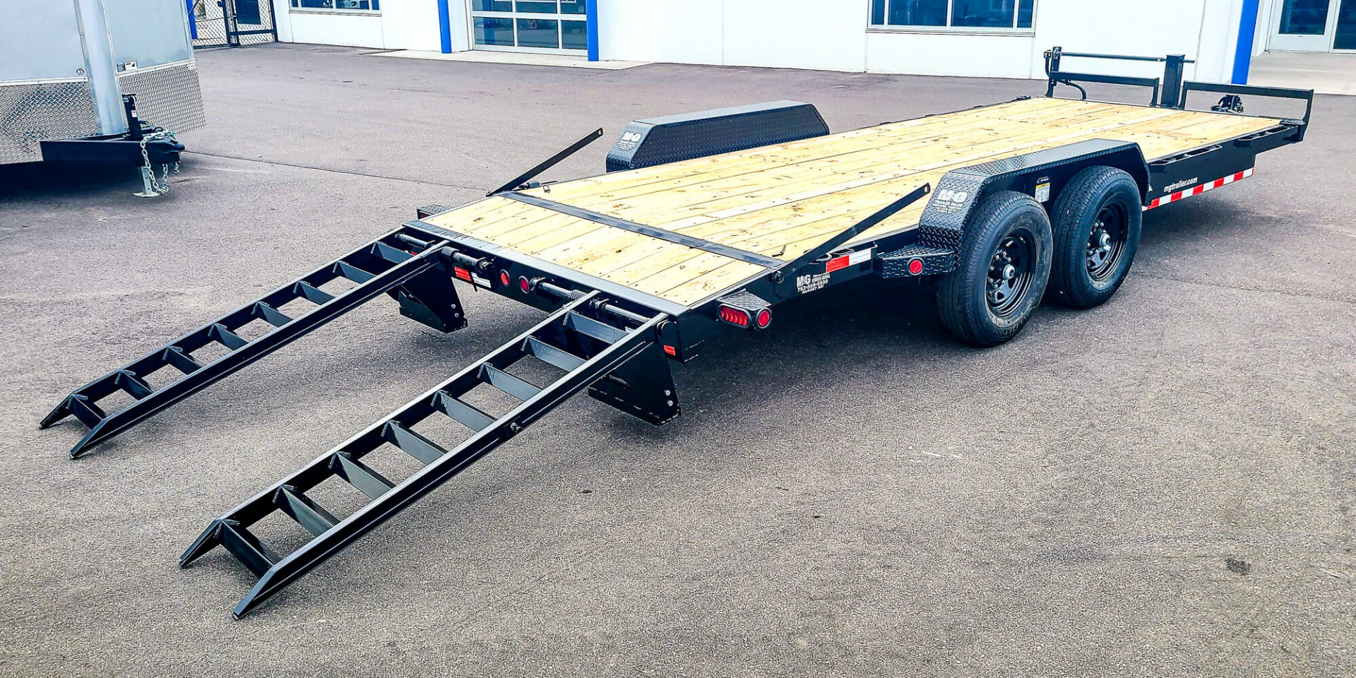 New ETB 83x18 14K EQUIPMENT TRAILER W/ FOLD UP RAMPS - BLACK